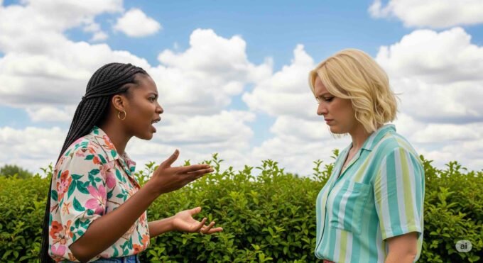 Dua orang wanita sedang berdebat