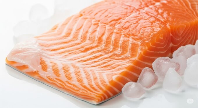 Sepotong daging ikan salmon