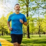 Seorang pria sedang berolahraga