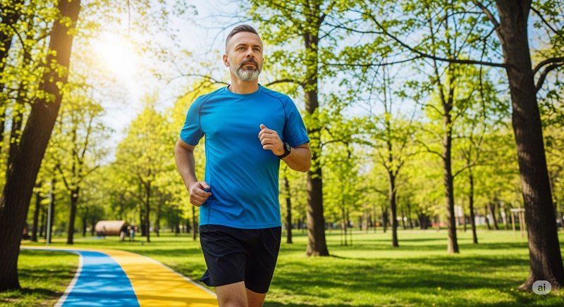 Seorang pria sedang berolahraga