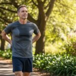 seorang pria sedang berolahraga