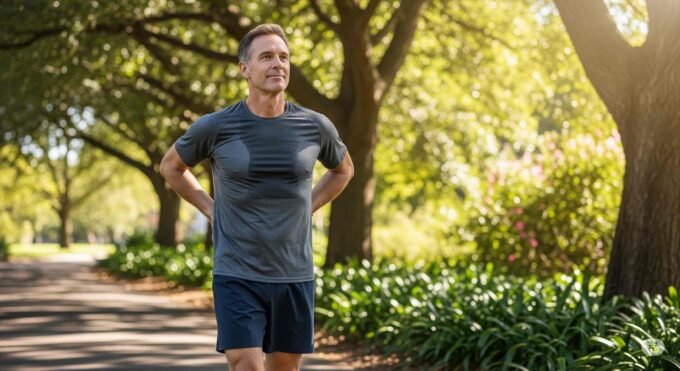 seorang pria sedang berolahraga