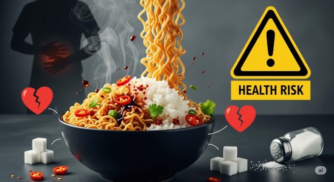 gambar semangkuk mi dan nasi