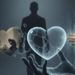 Siluet pria dengan gambar hati